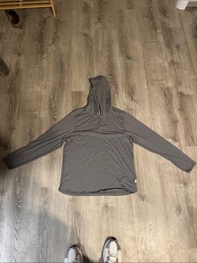Men's Gray Hooded Pullover Sweater